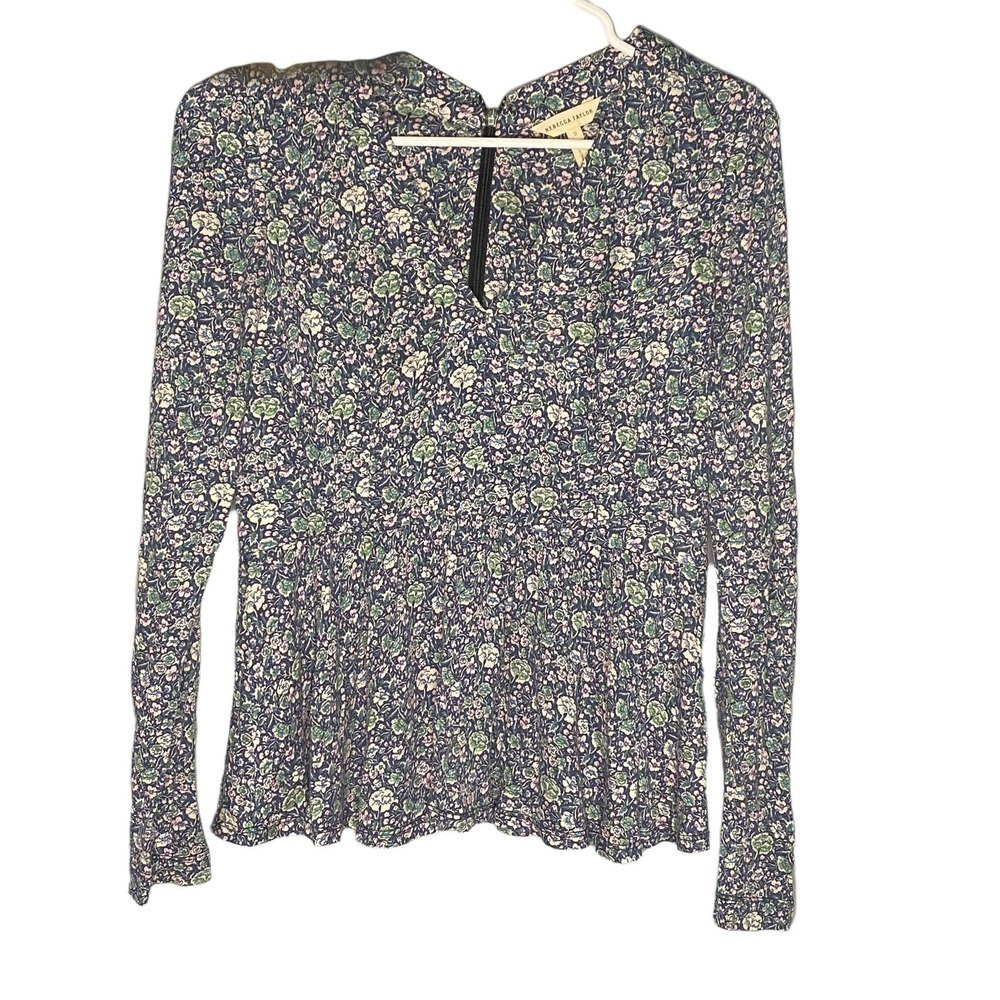 𝅺rebecca Taylor Long Sleeved Floral Print Blouse Size 0